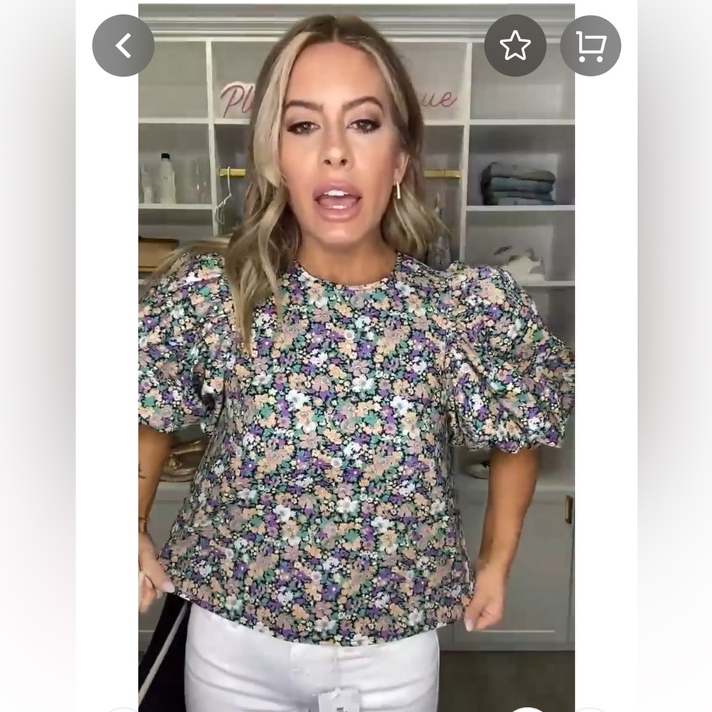 Floral Puff Sleeve Top